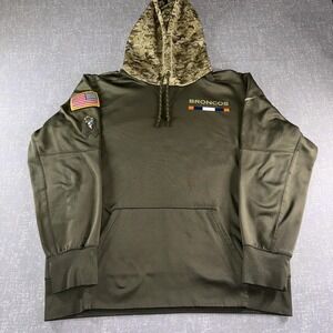 Denver Broncos‎ Hoodie Sweatshirt Mens Large Green NFL Football Nike Dri-FIT USA